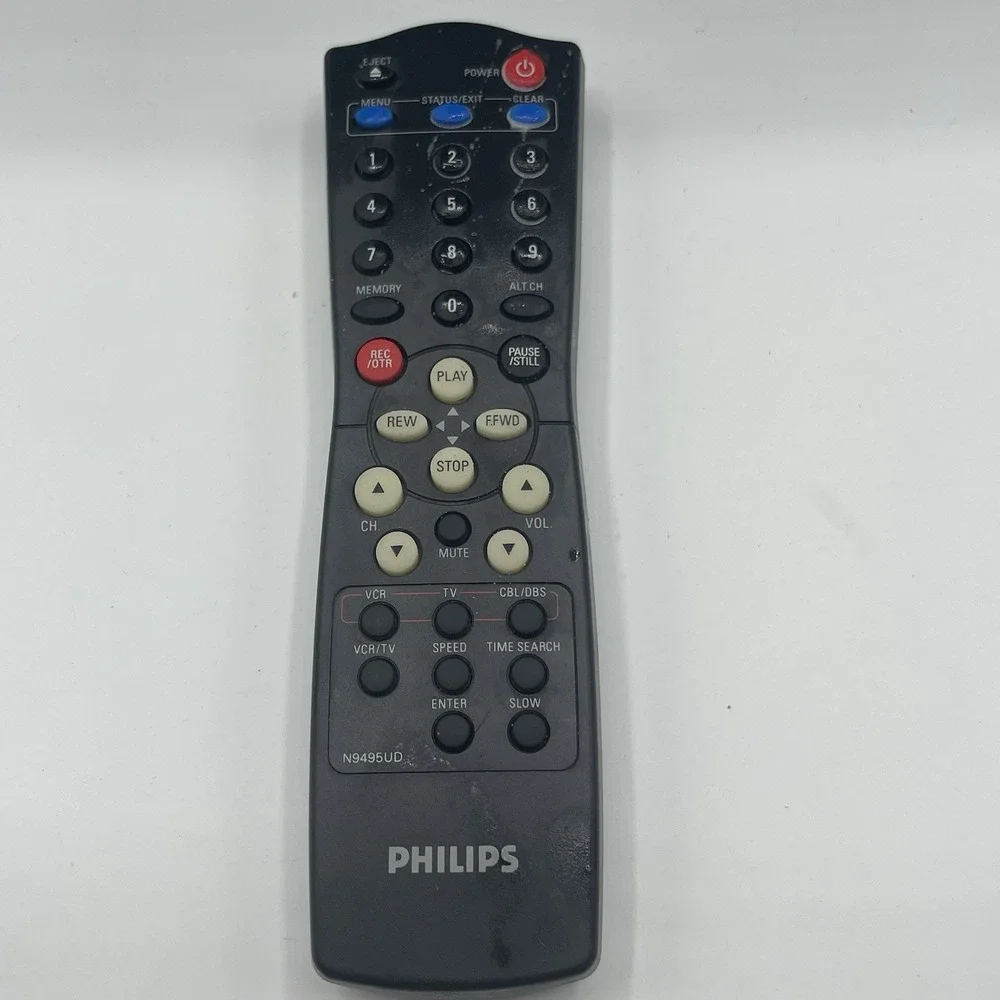 Genuine Philips‎ N9495UD VCR Original Black Remote Control OEM Free Shipping